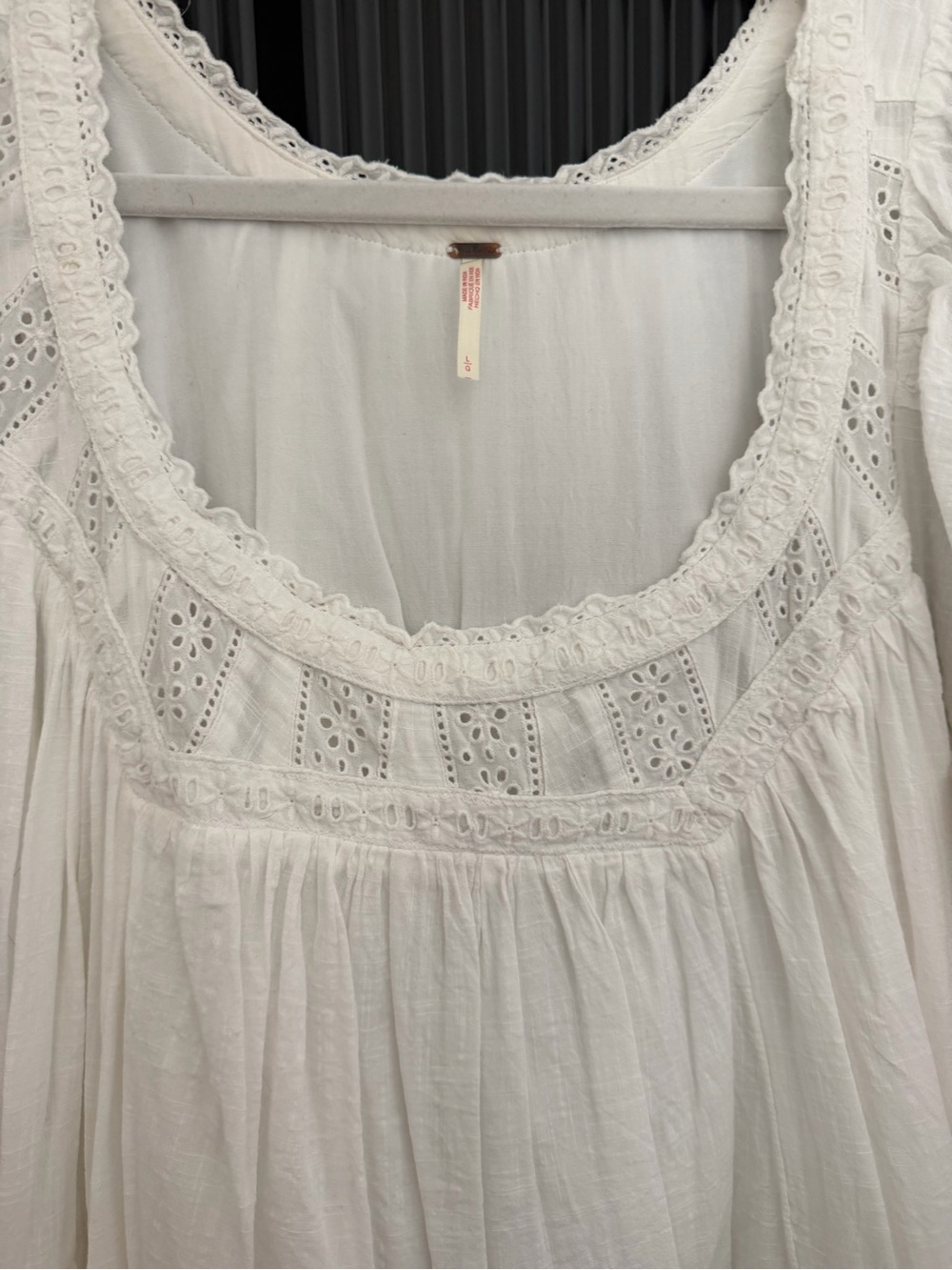Free People White Eyelet Peasant Tunic Dress - Picture 4 of 5